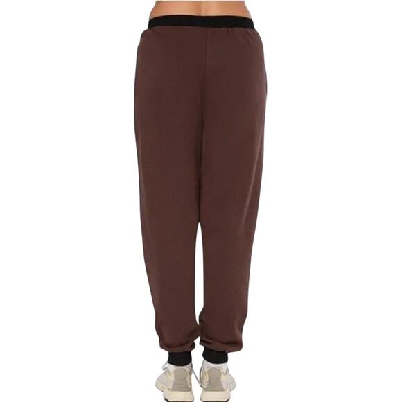 NWT WeWoreWhat High Rise Slim Leg Fleece Joggers Elastic Waist Pockets S Brown - Picture 5 of 15